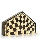 ChessEbook Schachspiel für 3 Personen 40x35 cm - Hochwertiges Schachbrett aus Holz - Handarbeit - Chess Board Set - Klappbar - Brettspiel - Denkspiel